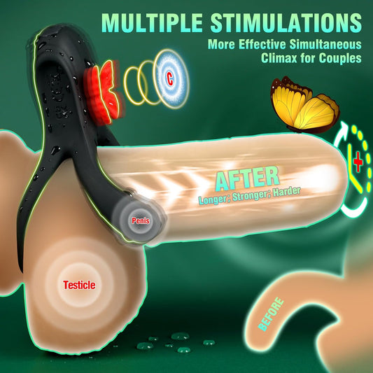 Butterfly 3-in-1 Vibrating Cock Ring Stimulator - image 1
