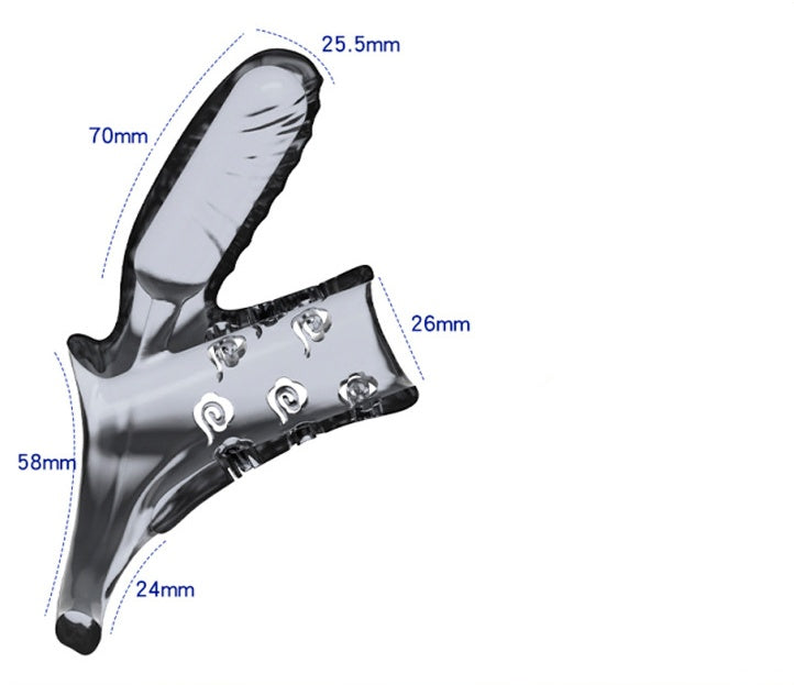 Vibrating Penis Sleeve Erection Ring with Bumps - Cloud Mesh - image 10