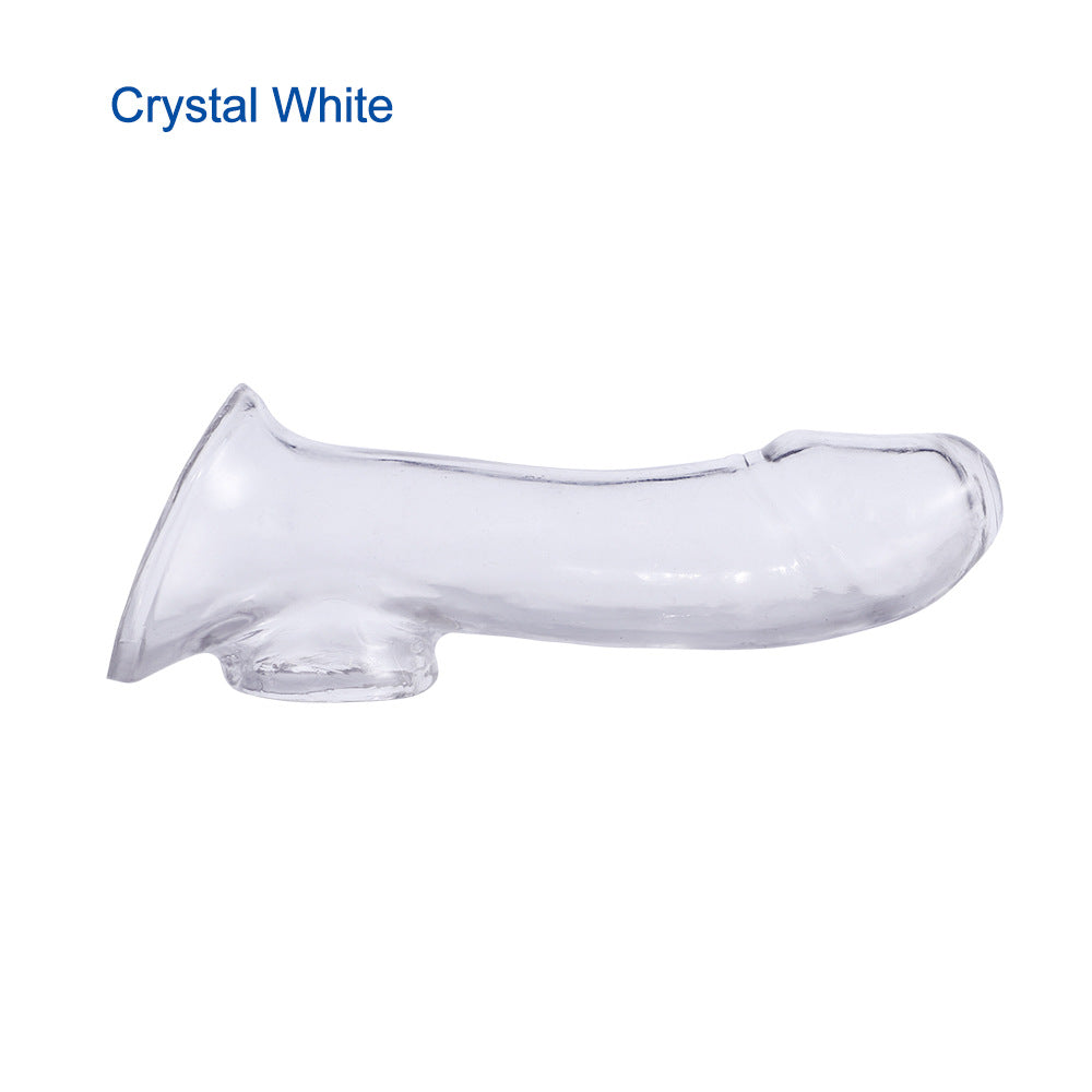 Penis Sleeve Reusable Condom Dildo - Black B - image 7