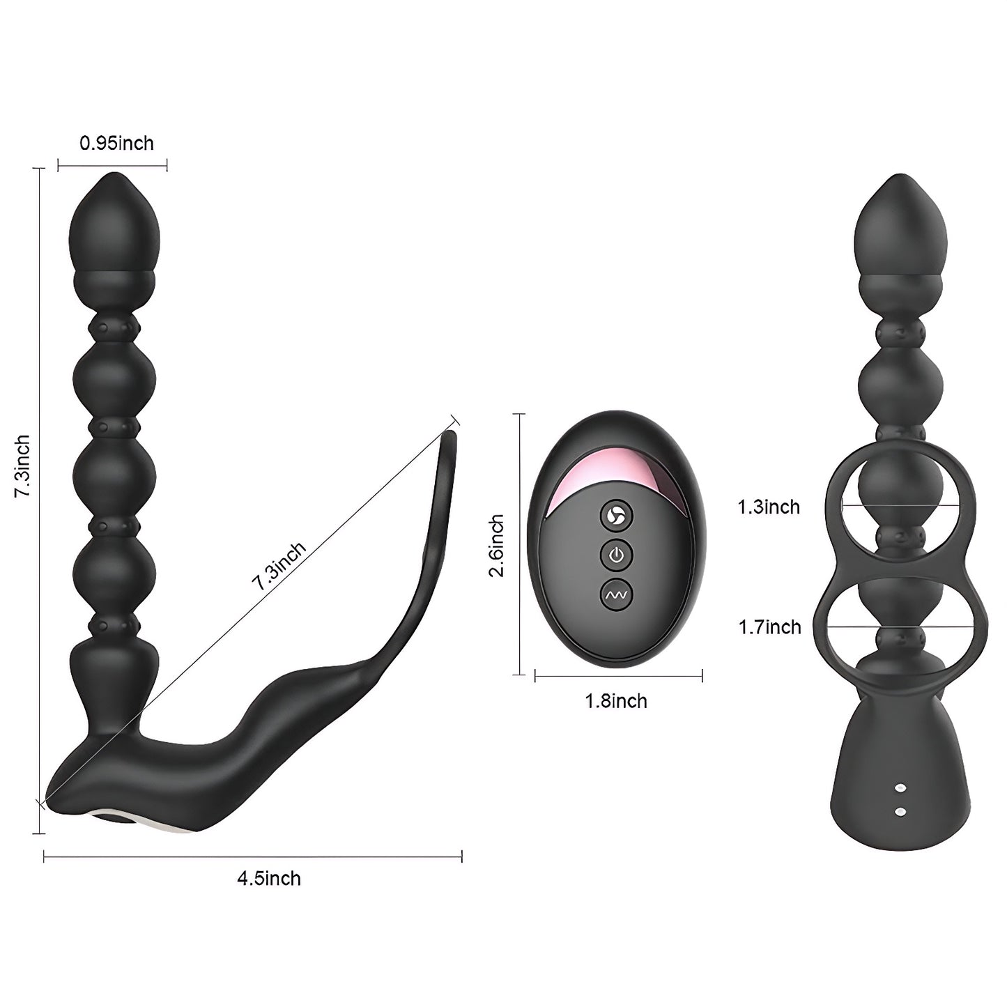 7.3'' Dual-Motor Prostate Massager with Remote Control & Flexible Anal Beads - image 8