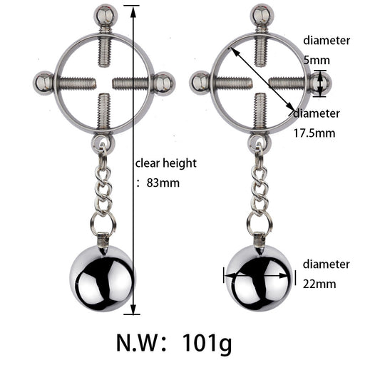 BDSM Cross Screw Nipple Clamps Nipple Clips - image 1