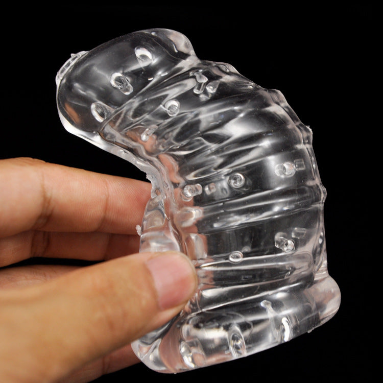 Beaded Silicone Sleeve Male Chastity Device - image 5