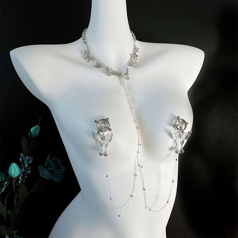 Whispering Butterfly Chime & Pearl Nipple Clamp Set - D - image 4