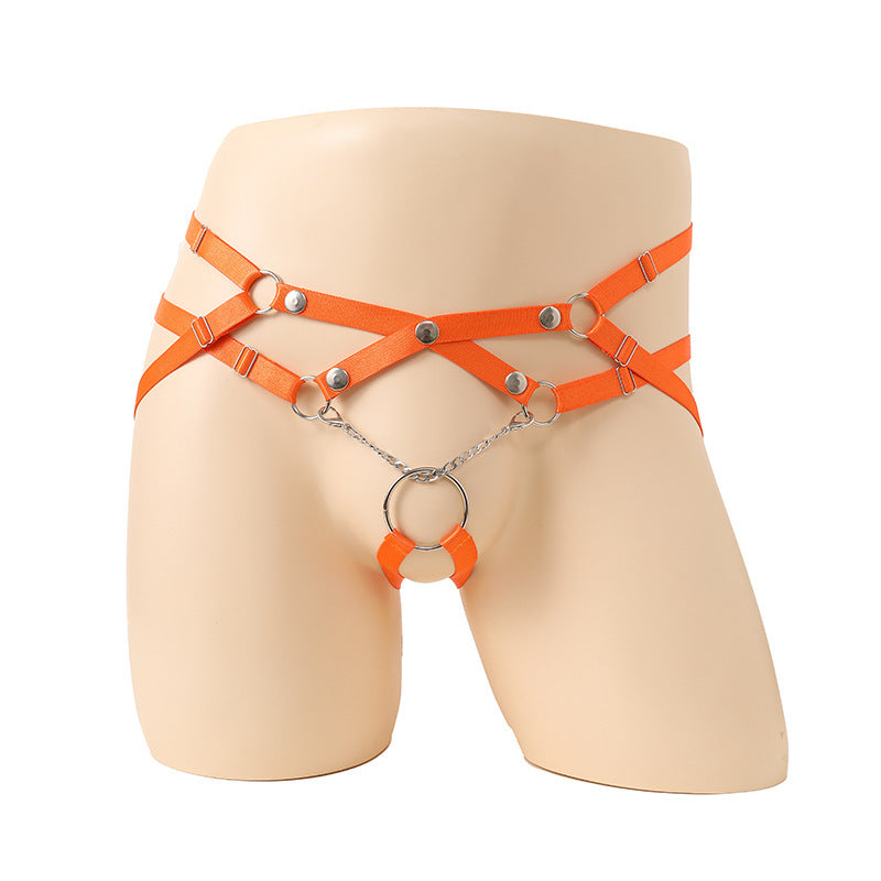 Men's Strappy G-String - Butt Lift Thong - Orange - One Size - image 8