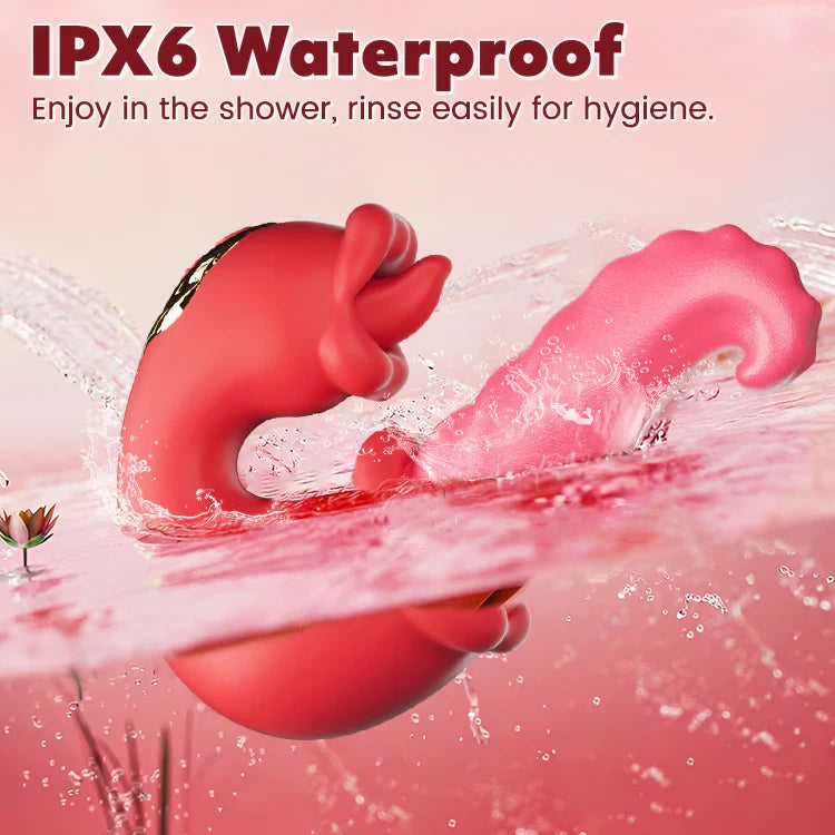 Rose Tongue Clit Licking Dual Vibrator Dildo - image 8