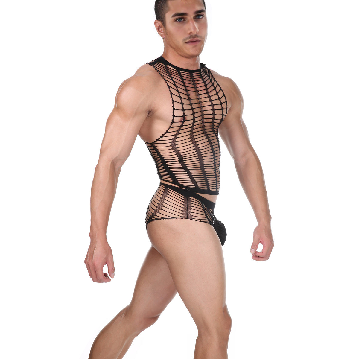 Set Men Briefs Vest Underwear Sexy Hollow - image 5