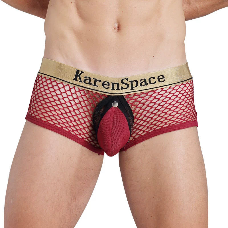 Men's Nightclub Panties with Snap Button - Wine - XL - image 22