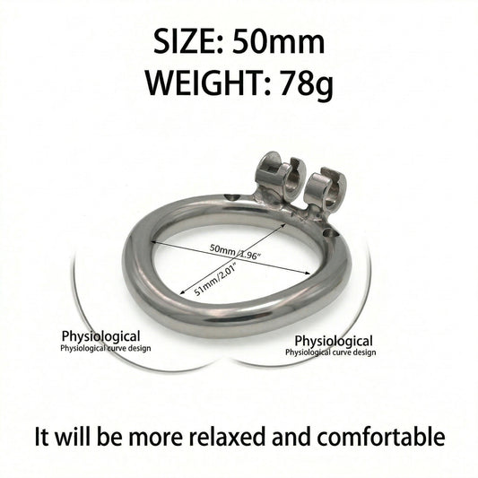 Stainless Steel Male Chastity Cage with Secure Lock - 50mm - image 1