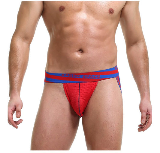 Mesh Men's Hip Lift Tights - Red - XL - image 1