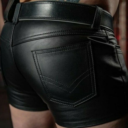 Mens Sheep Leather Shorts - image 1