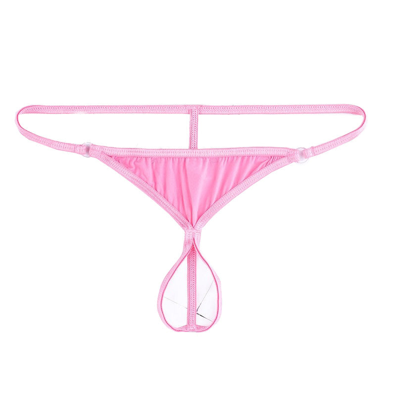 Men Open Front G-string Underwear - Pink - image 5