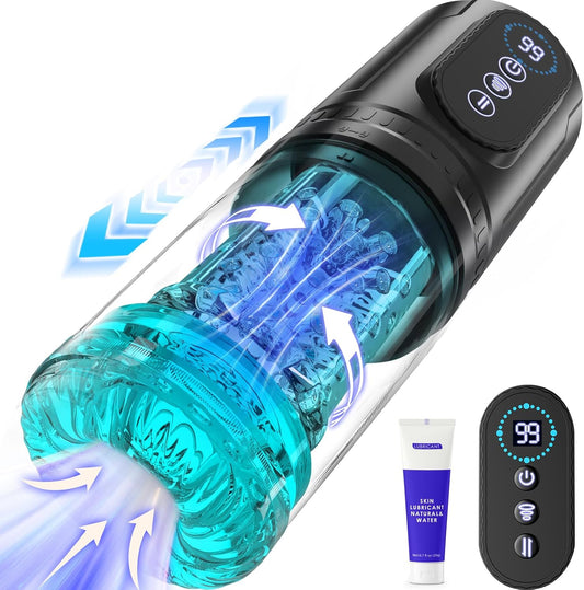 Ultra-Strong Suction Rotating Masturbation Cup - Black - image 1
