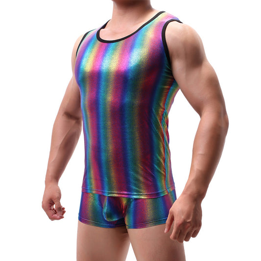 Men's Shiny Rainbow Singlet - image 2
