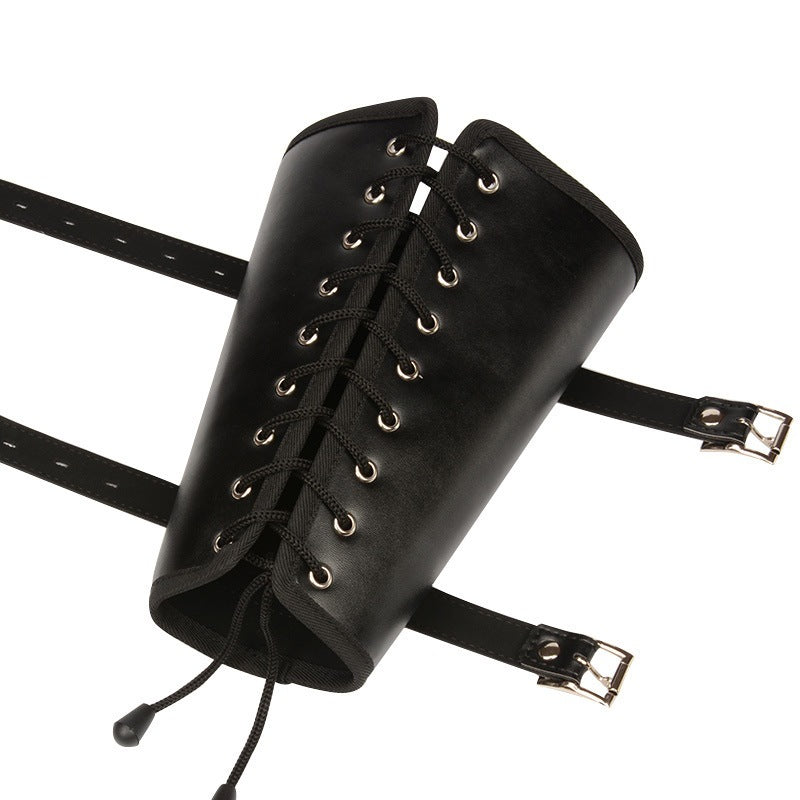 BDSM Leather Calf Ankle & Hand Arm Bondage Restraints Adjustable Straps - image 1