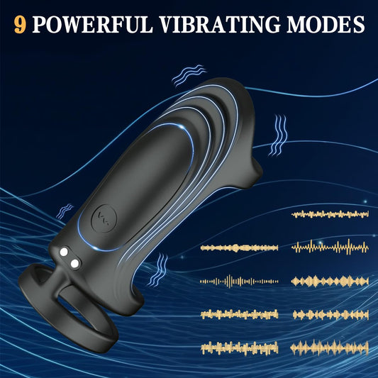 3-Ring Vibrating Cock Ring - APP Controlled, 9 Vibration Modes - image 1