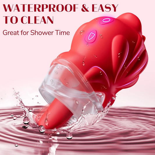 2 In 1 Rose Sucking Toy Clits Vibrators 10 Licking Suction Modes Clitoral Stimulation - image 1
