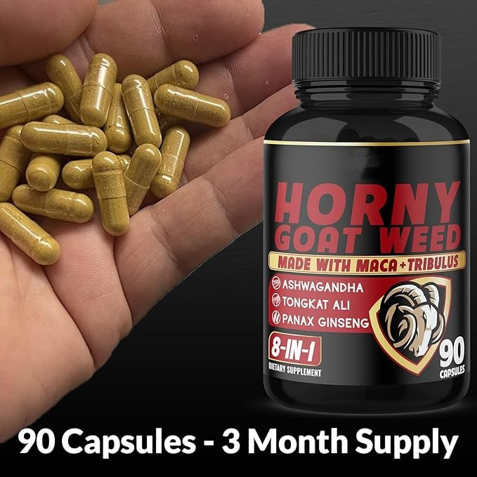 Horny Goat Weed Capsules Natural Aphrodisiac, Maca, Ginseng, Tribulus Terrestris - image 5