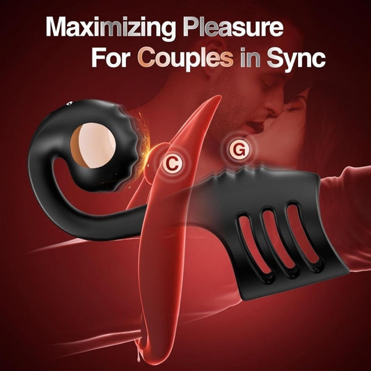 Ocean Pulse Duo – Seahorse-Inspired Vibrating Couples Ring - image 1