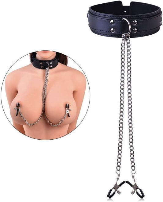 Adjustable Nipple Clamp With Collar - Black - image 1