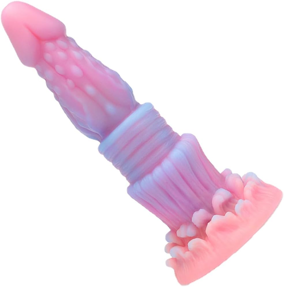8.46'' Thrusting Dildo with Multi-Texture Design & Glow-in-the-Dark Effect - image 1