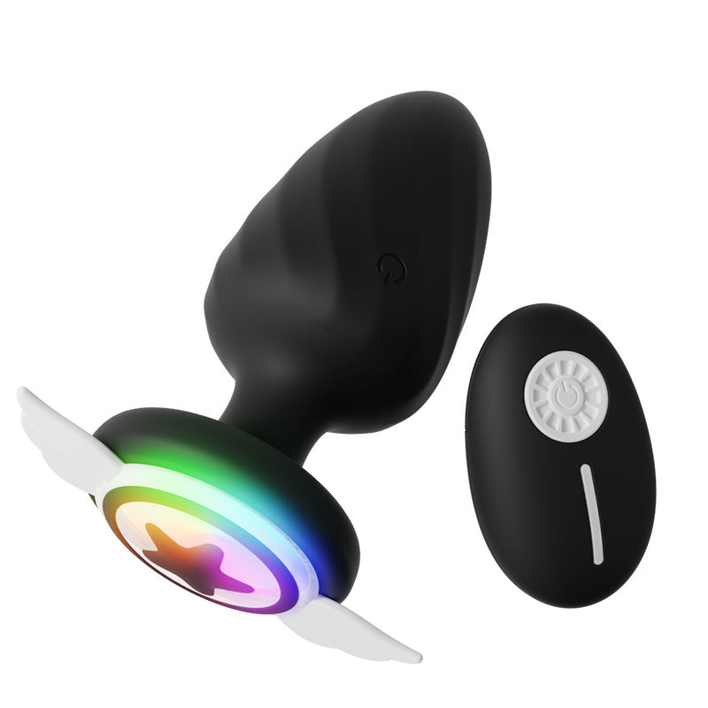 Angel Captain's Shield Light Up Vibrating Anal Butt Plug - Black - image 9