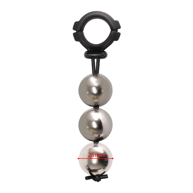 Male Ball Stretcher Penis Cock Ring Weight Testicle Extender - three balls -2.5cm - image 7