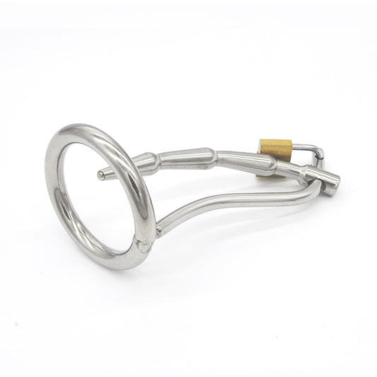 Torment Stainless Steel Humped Urethral Sound Cage with Lock - image 1