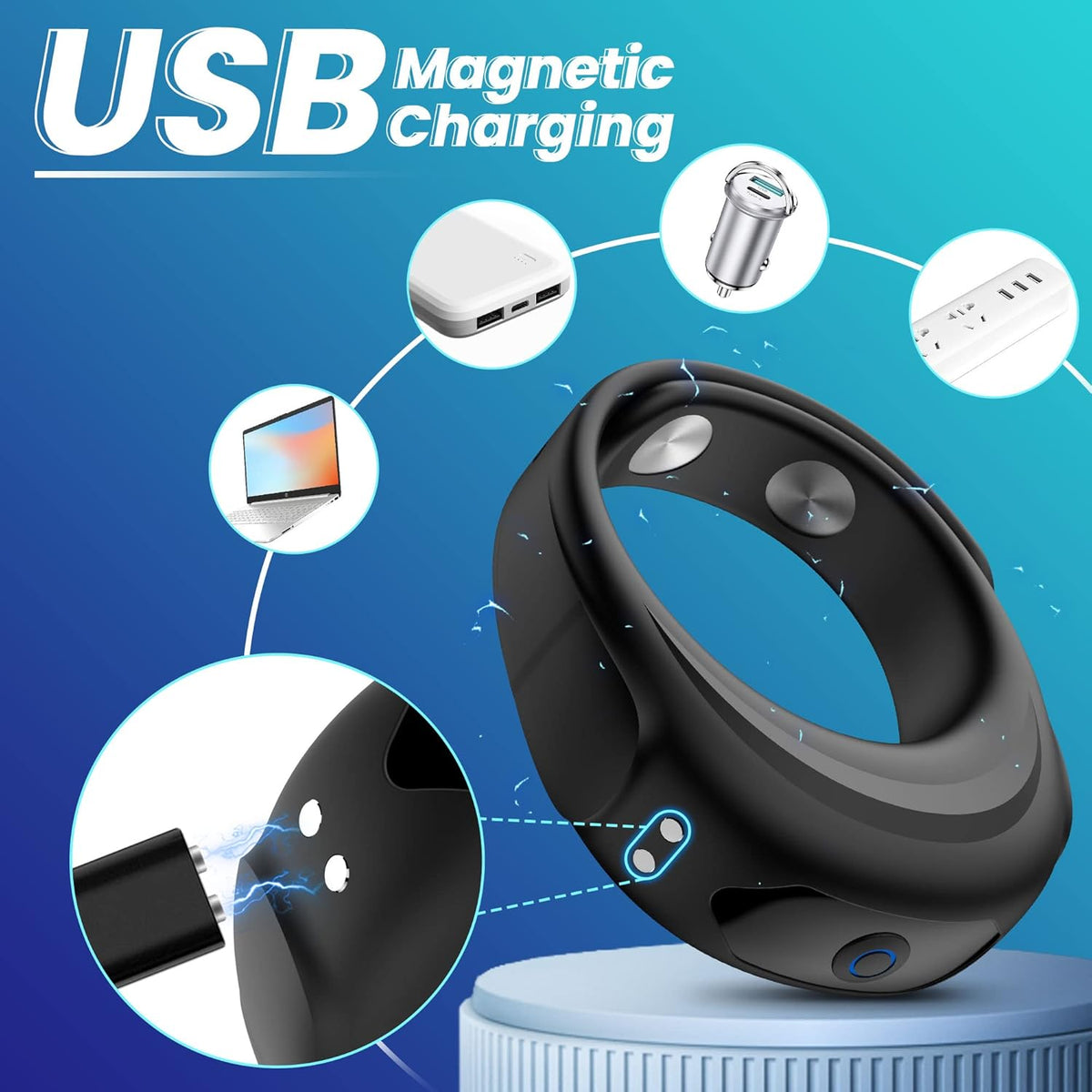 Electric Cock Ring (Delay 10 Vibration Modes+Clitoris Stimulation) - image 13