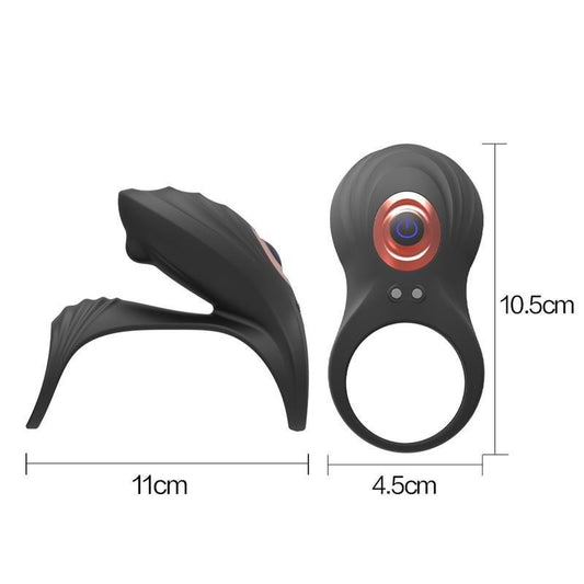Locked Pulse Dual-Stimulation Cock Ring with Clitoral & G-Spot Vibrators - image 1