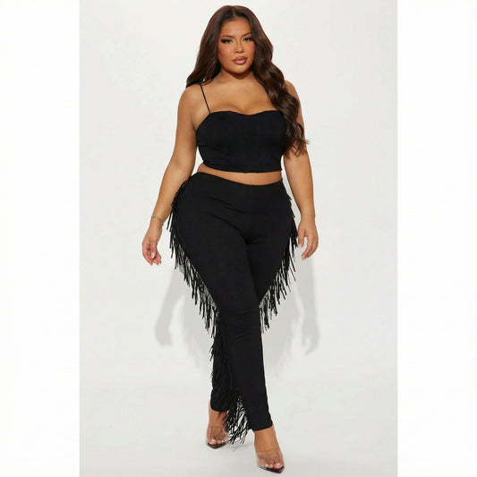 Rhinestone Fringe Legging - image 0