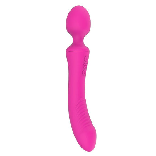 Dual Vibrator Powerful Magic Wand Clitoris Vagina Massager Anal Plug - Rose - image 1