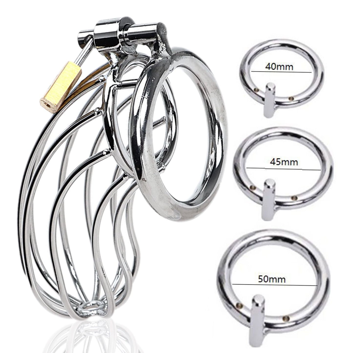 CC10 Steel Chastity Cage 4.3 Inches Long - image 2