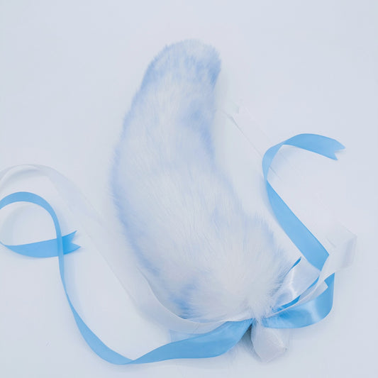 Ice Glacier Blue Handmade Detachable Plug Fox Tail - 40cm - image 1