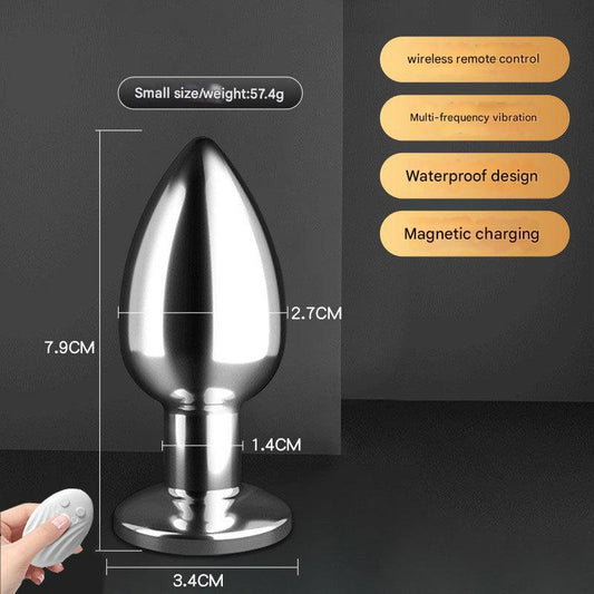 Remote Controlled Stainless Steel Vibrating Anal Plug - Small Size - Remote Control - image 0