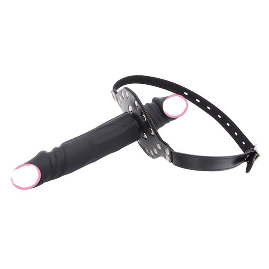 Ride Me Mouth Gag Strap-on Dildo - 18cm - image 1