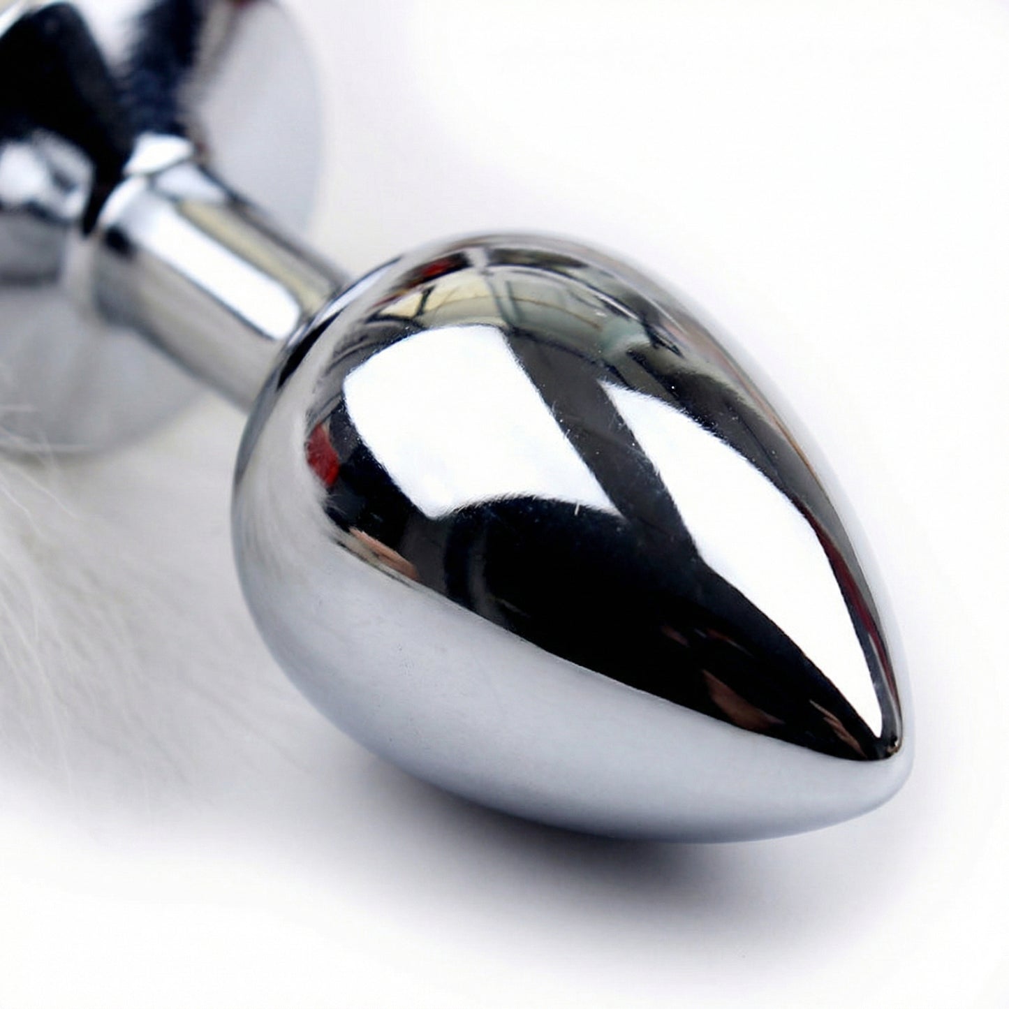 White Fox Tail Butt Plug • 18.1 Inch Tail - image 5