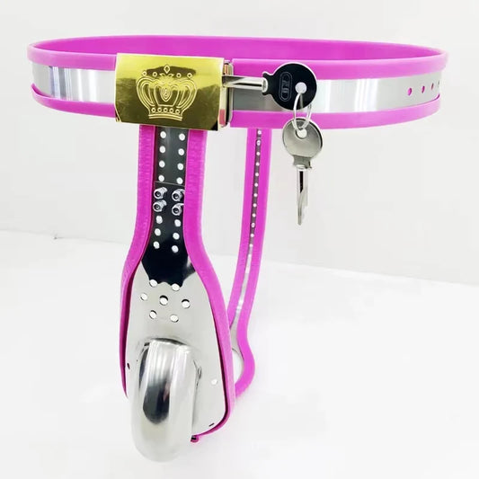 Chastity Cage Belt for Men - Pink - image 1