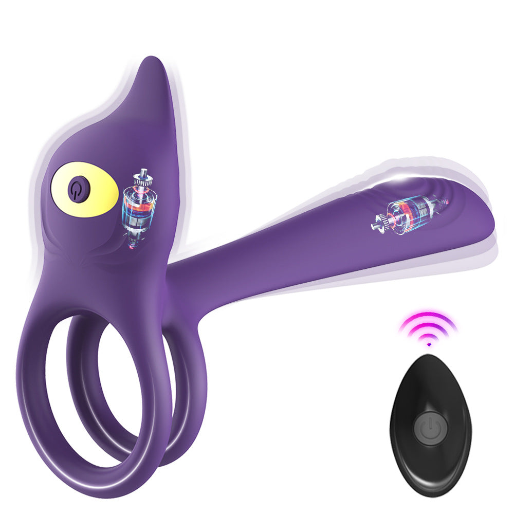 Vibrating Cock Ring Anal Plug G Spot Massager with Remote - Purple - image 5