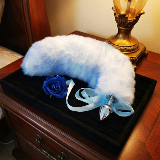 15.4'' Ice Blue Fox Tail Plug Set - image 1