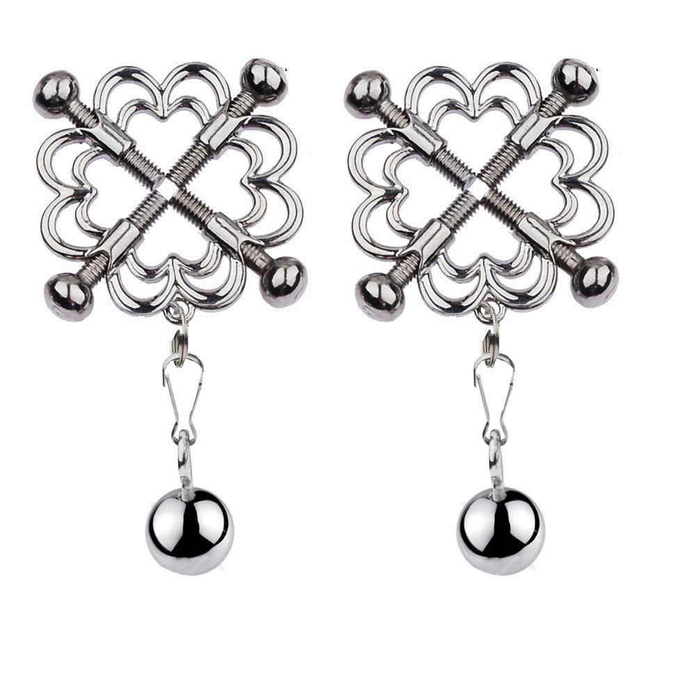 BDSM Silver Screw Nipple Clamps Nipple Clips - Silver - image 0