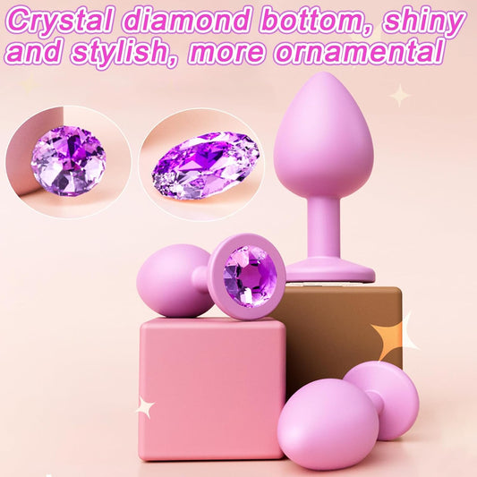 Crystal Diamond Anal Butt Plugs 3 Set - image 0