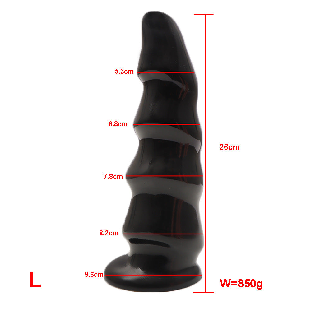 Big Layered Dildo - Black - L - image 8