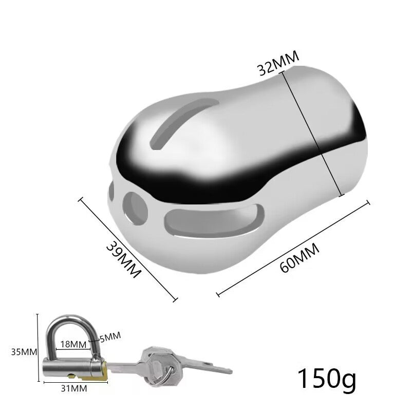 Portable Stainless Steel Chastity Cage - L - image 3