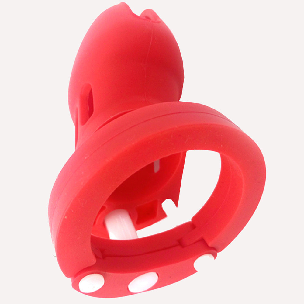 Red Silicone Chastity Cage - image 6