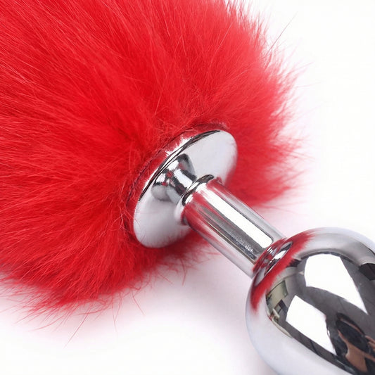 Red Fox Tail Butt Plug • 18.1 Inch Tail - image 1