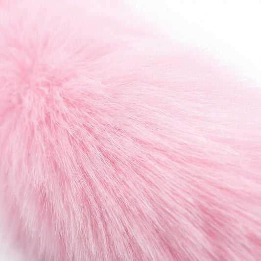 Pink Fox Tail Butt Plug • 18.1 Inch Tail - image 1