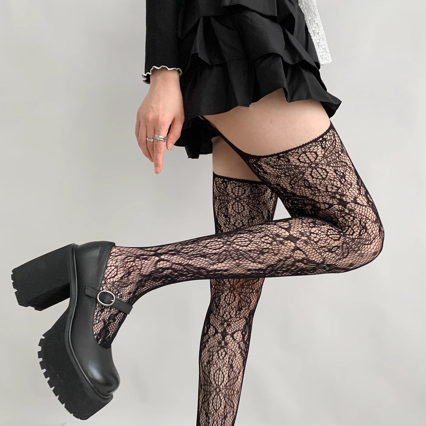 Bold & Beautiful – Suspender Fishnet Tights with Attitude - image 11