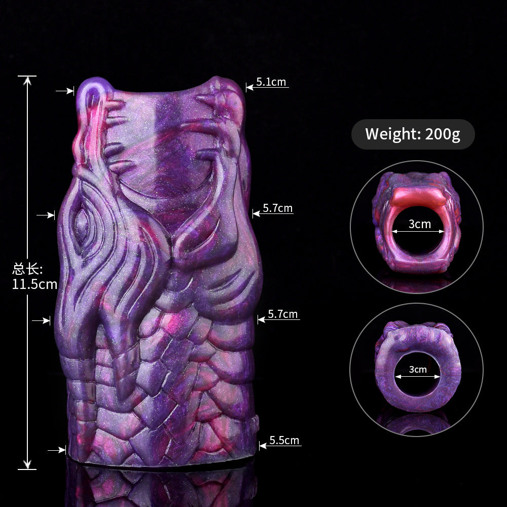 Silicone Cock Sleeve Monster Dragon Big Knot Penis Extender - I - L - image 18