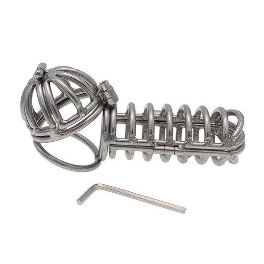 2-in-1 3d Metal Testicle And Chastity Cage - image 1
