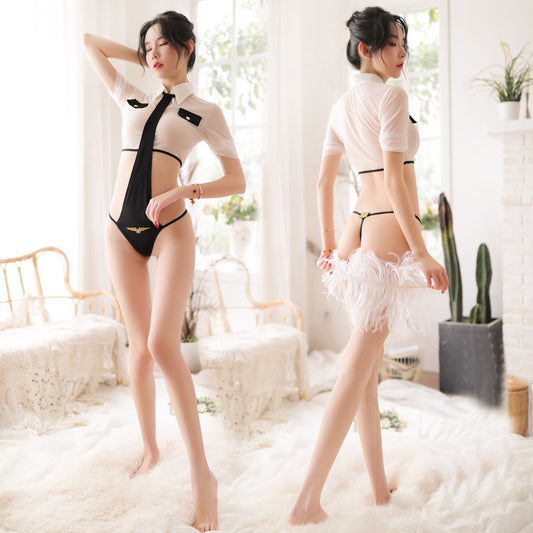 Police Costume Cosplay Lingerie Set - White - One Size - image 1